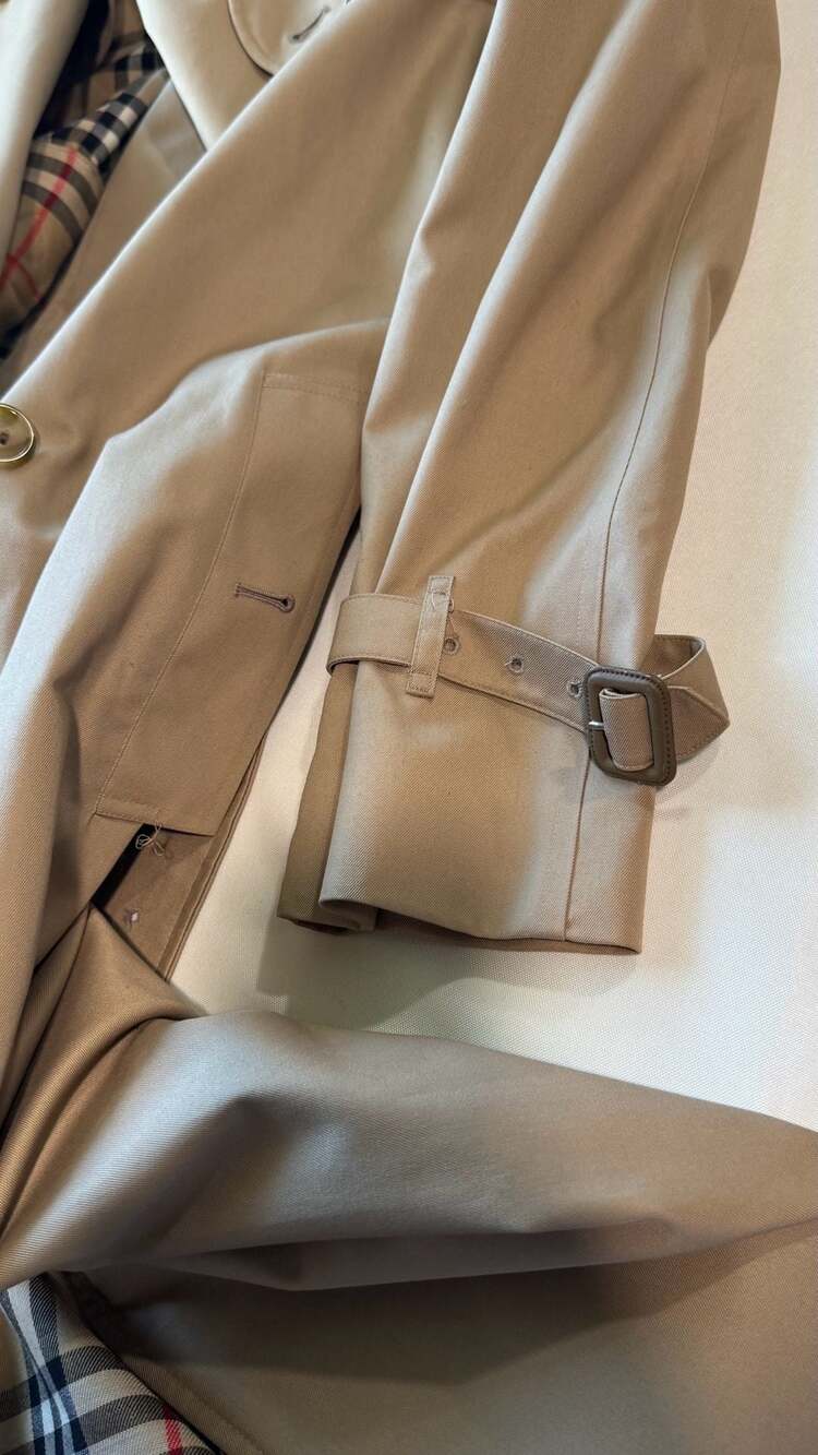 Vintage Burberrys Trench Coat Made In England Nova Check Harrods Quiet Luxury - Picture 9 of 15